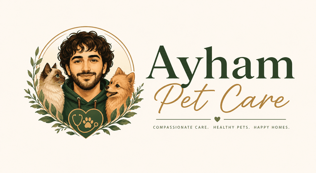 Ayham with his pets